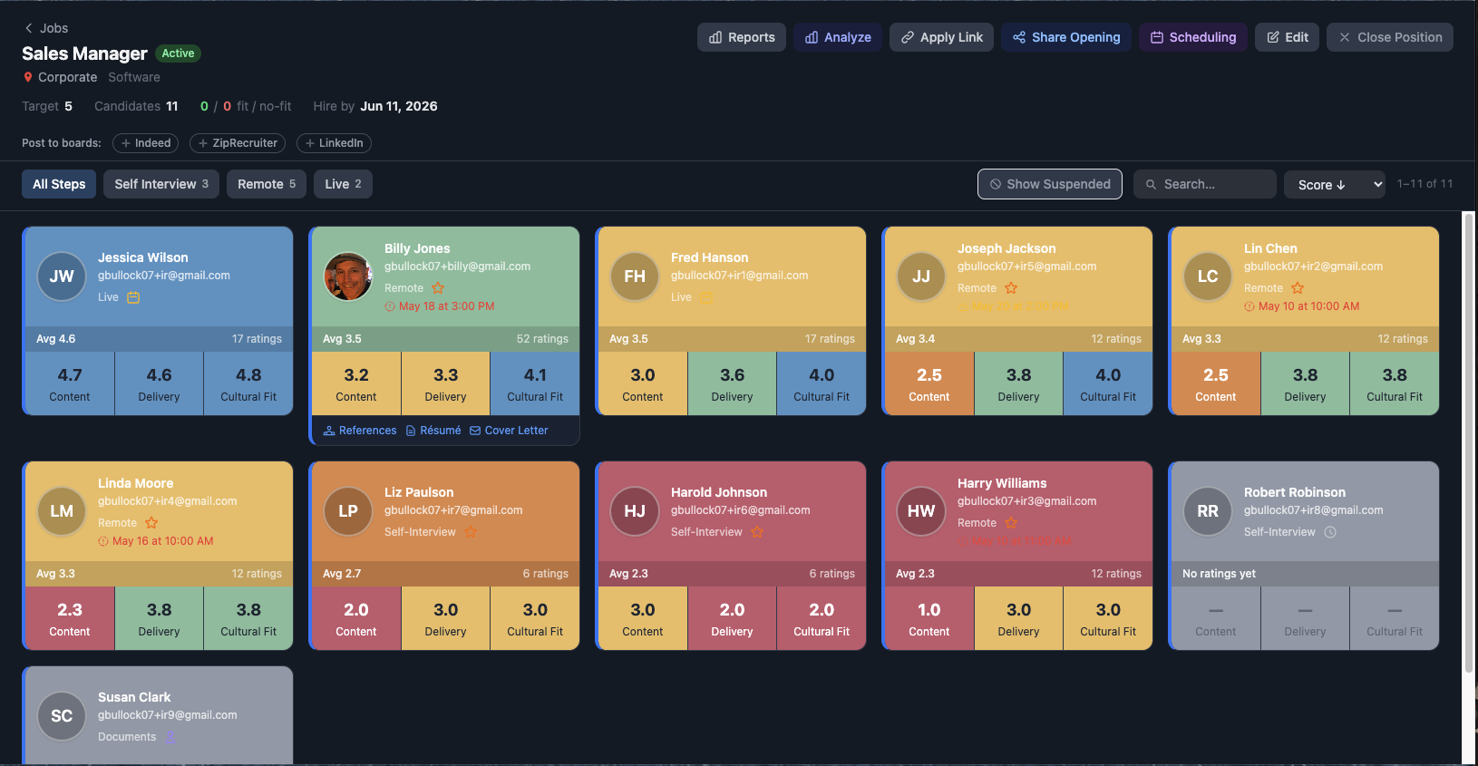 IdealApplicant candidate dashboard